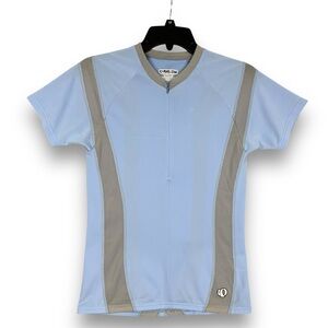 Pearl Izumi Jersey Womens Medium Blue Gray Half‎ Zip Back Pockets (Fits Small)
